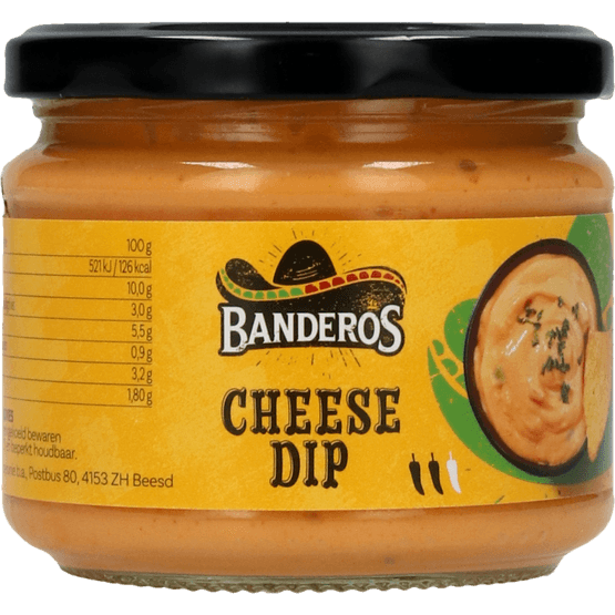 Foto van Banderos Cheese dip op witte achtergrond