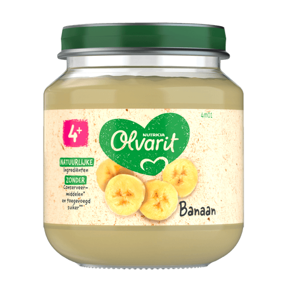 Foto van Olvarit 4+ Maanden Banaan op witte achtergrond