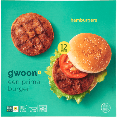 G'woon Hamburgers 12 stuks