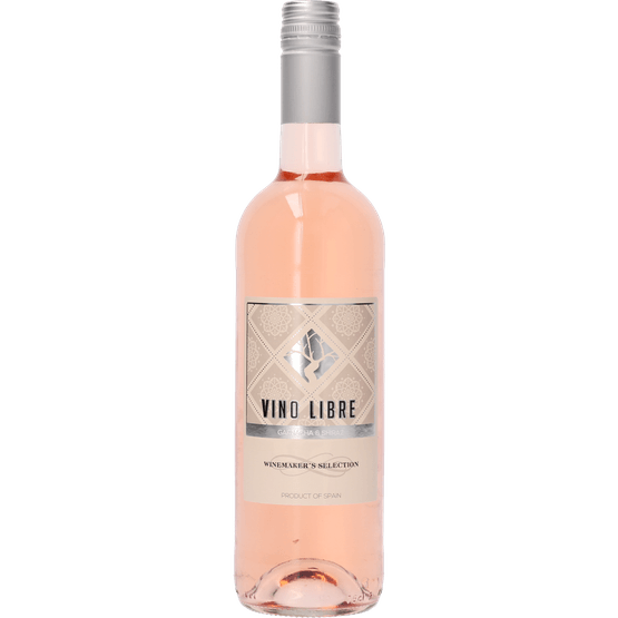 Foto van Vino libre rose op witte achtergrond