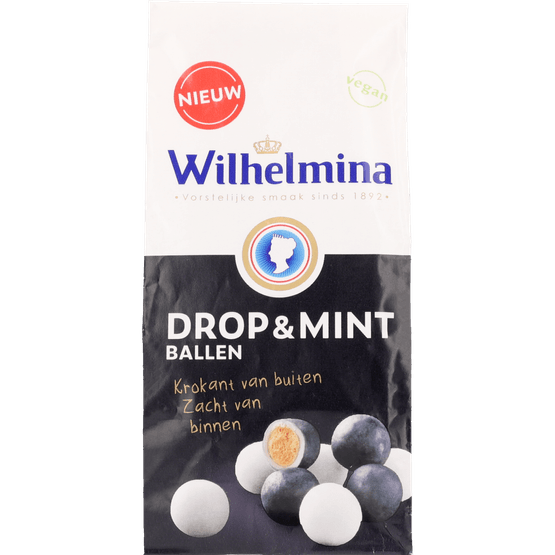 Foto van Wilhelmina Drop mint ballen op witte achtergrond