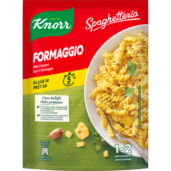 Foto van Knorr Spaghetteria formaggio op witte achtergrond