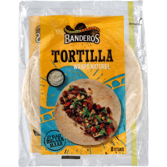 Foto van Banderos Tortilla wraps 8 stuks op witte achtergrond