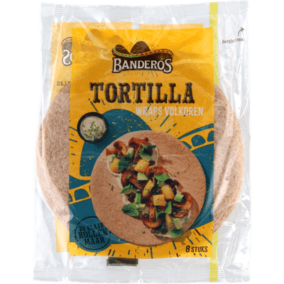 Banderos Tortilla wraps volkoren 8 stuks