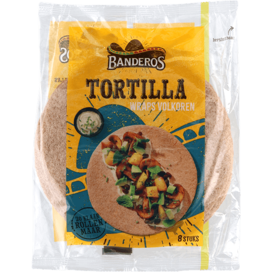 Foto van Banderos Tortilla wraps volkoren 8 stuks op witte achtergrond