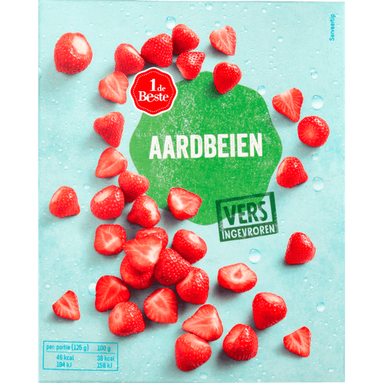 Foto van 1 de Beste Aardbeien op witte achtergrond