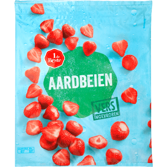 Foto van 1 de Beste Aardbeien op witte achtergrond