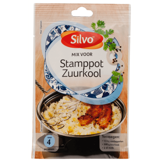 Foto van Silvo Mix voor zuurkool stamppot op witte achtergrond