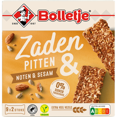 Bolletje Zadenrepen noten en sesam 9x2 st.