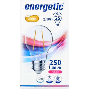 Energetic Led bulb clear 25we27 