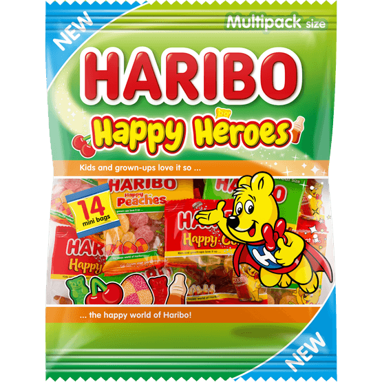 Foto van Haribo Fruitgom happy heroes op witte achtergrond