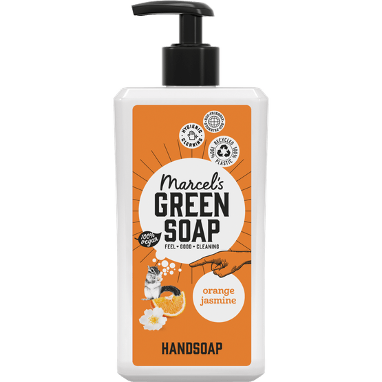 Foto van Green Soap Handzeep sinaasappel & jasmijn op witte achtergrond