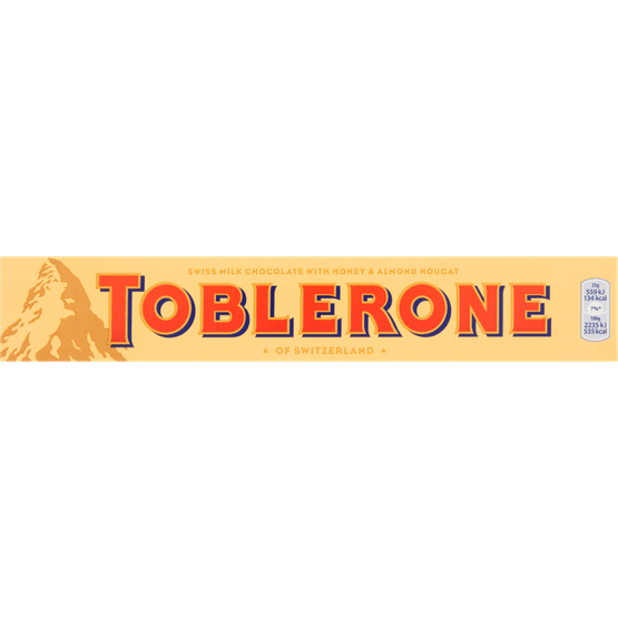 Foto van Toblerone Chocolade op witte achtergrond