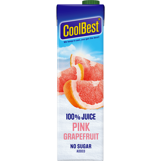 Foto van CoolBest Pink grapefruit op witte achtergrond