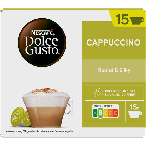 Foto van Nescafé Dolce gusto cappuccino op witte achtergrond