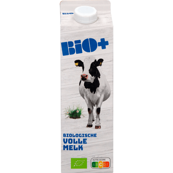Foto van Bio+ Biologische volle melk op witte achtergrond
