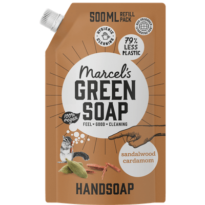 Marcel's Green Soap Handzeep refill sandelhout & kardemom