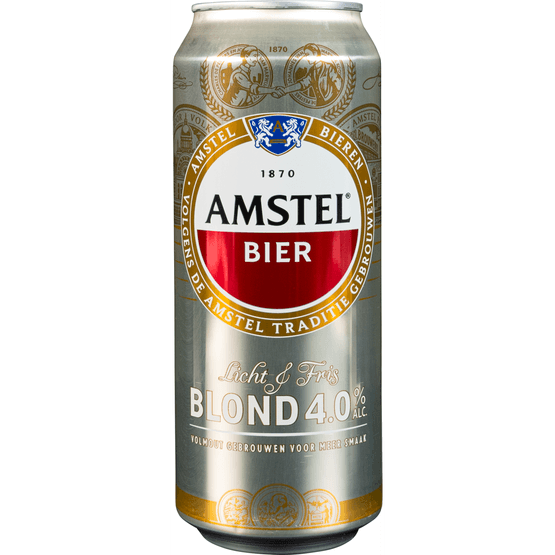 Foto van Amstel Blond op witte achtergrond