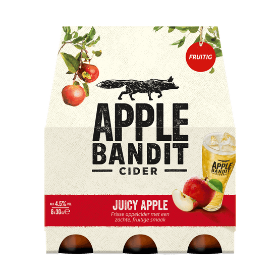 Foto van Apple Bandit Cider crisp apple op witte achtergrond