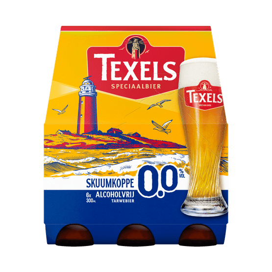 Foto van Texels Skuumkoppe 0.0% 6x300ml op witte achtergrond