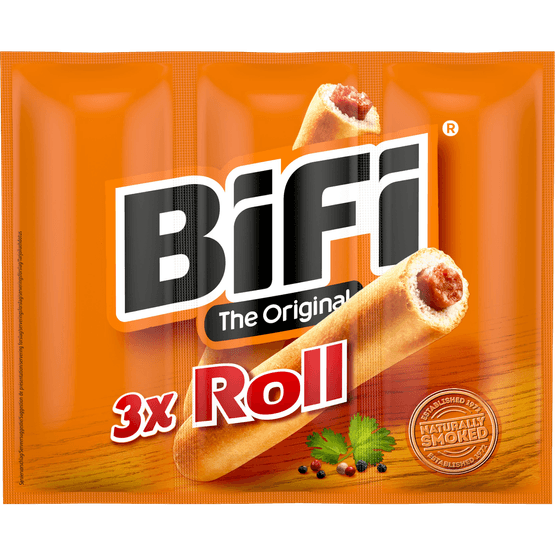 Foto van Bifi Roll 3-pack op witte achtergrond