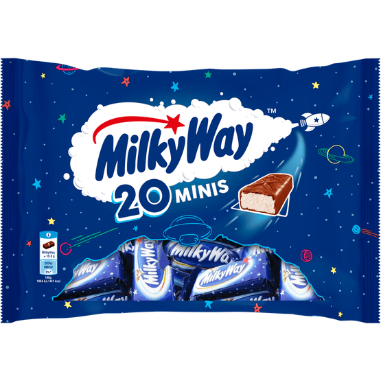 Foto van Milky Way Minis op witte achtergrond