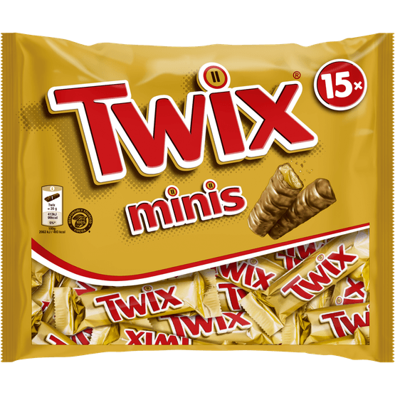 Foto van Twix Minis op witte achtergrond