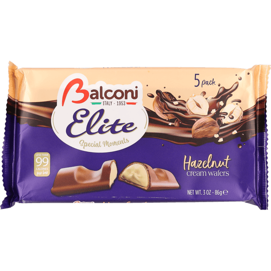 Foto van Balconi Elite wafer hazelnut op witte achtergrond