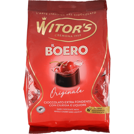 Foto van Witors Kersenbonbons il boero op witte achtergrond