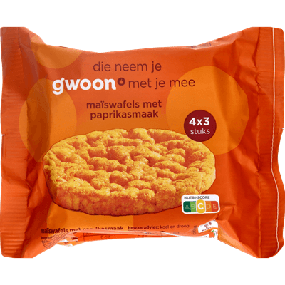 G'woon Maïswafels paprika 4 stuks