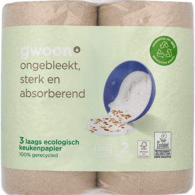 G'woon Keukenpapier recycled 3-laags