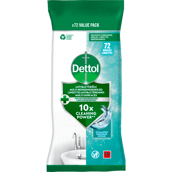 Foto van Dettol Multi reinigingsdoekjes ocean op witte achtergrond