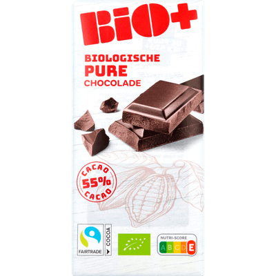 Bio+ Chocoladereep puur 55% cacao