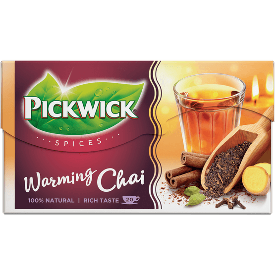 Foto van Pickwick Kruidenthee warming chai 20 zk. op witte achtergrond