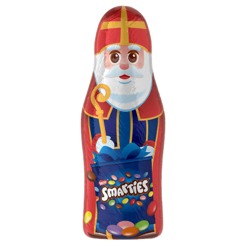 Foto van Nestlé Sinterklaasje met smarties op witte achtergrond