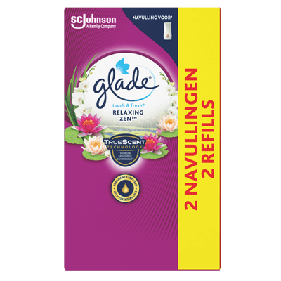 Glade Luchtverfrisser touch & fresh navulling duo relaxing zen