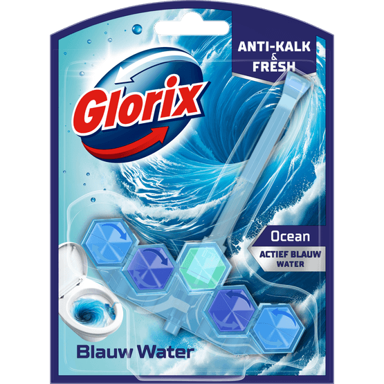 Foto van Glorix Toiletblok blauw water op witte achtergrond