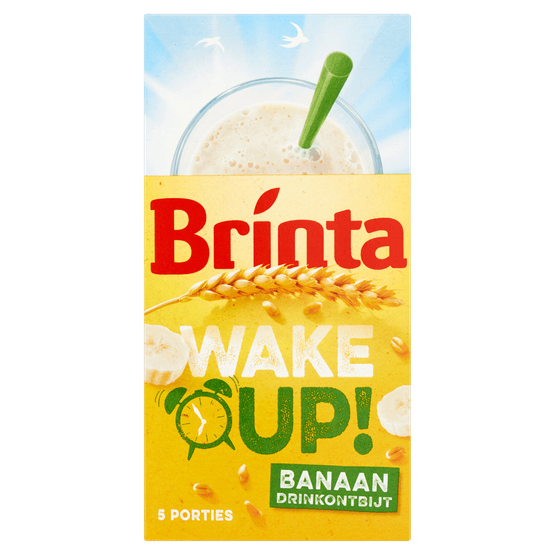 Foto van Brinta Wake up banaan op witte achtergrond