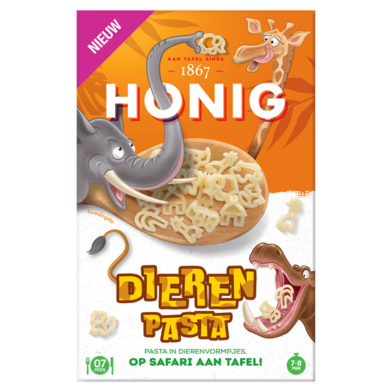 Foto van Honig Dieren pasta op witte achtergrond