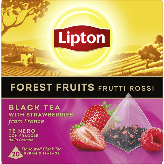 Foto van Lipton Vruchtenthee forest fruits kop 20 zk. op witte achtergrond