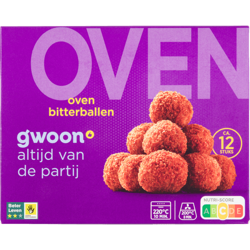 Foto van G'woon Oven bitterballen 12 stuks op witte achtergrond