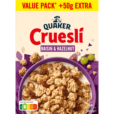 Quaker Cruesli rozijn & hazelnoot