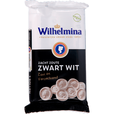 Wilhelmina Zacht zoute zwart wit rol 3 stuks