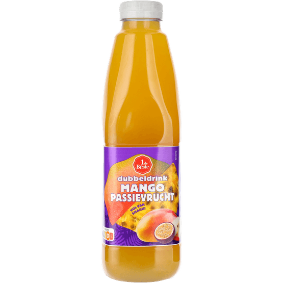 Foto van 1 de Beste Dubbeldrank mango-passievrucht op witte achtergrond