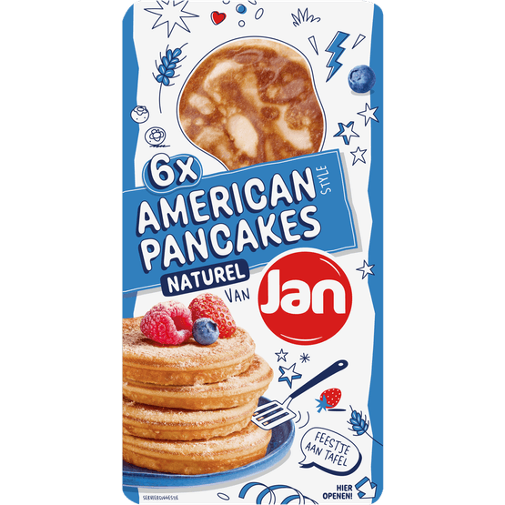 Foto van Jan American pancake naturel 6st. op witte achtergrond