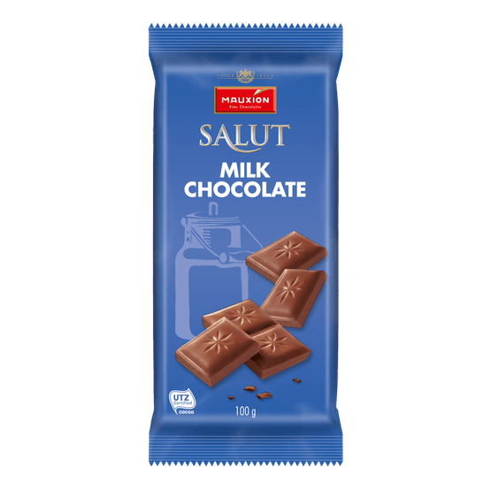 Foto van MAUXION Salut chocolate milk op witte achtergrond