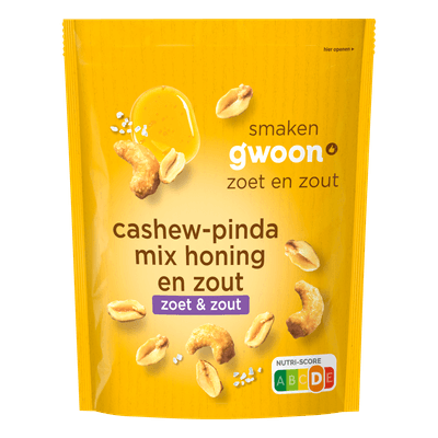 G'woon Cashew-pinda mix honing en zout