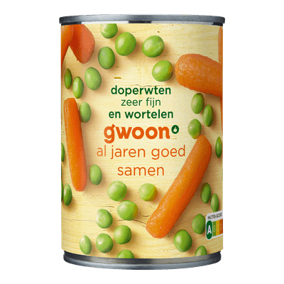 G'woon Doperwten en wortelen extra fijn