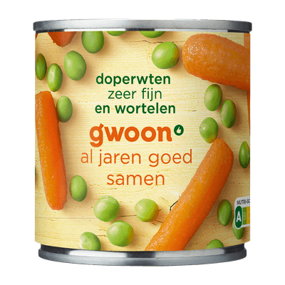 G'woon Doperwten wortelen extra fijn