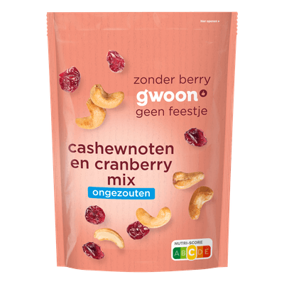 G'woon Cashewnoten en cranberry mix